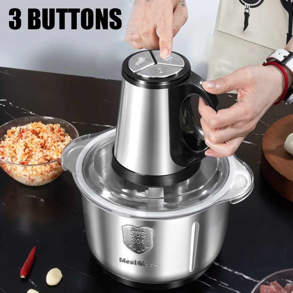 [UK STOCK] 5L Meat grinder Electric Meat Grinders Stainless Steel Food Crusher Multifunctional Vegetable Slicer Chopper Mincer