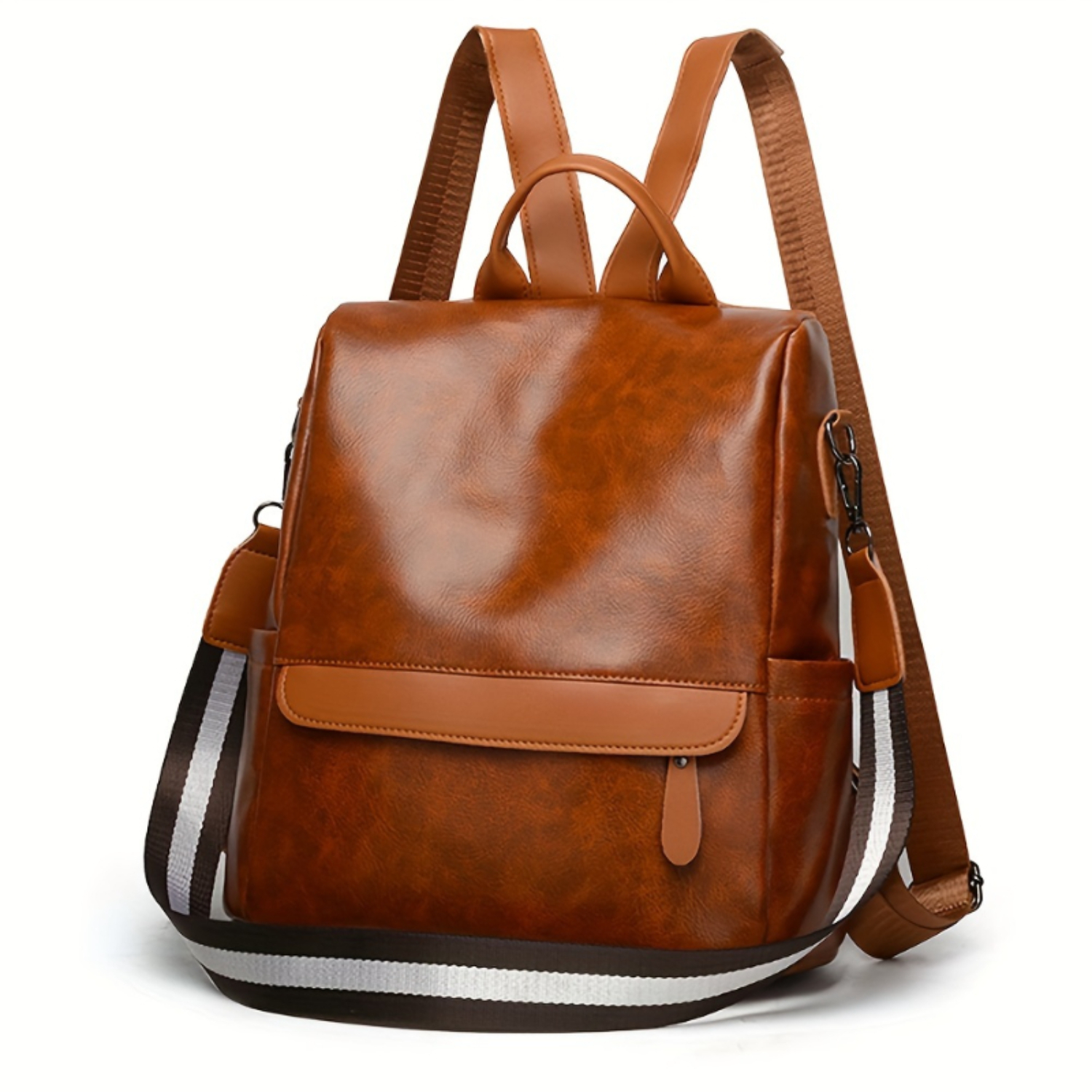 大容量防水PUレザーテクスチャードファッショントラベルバックパック