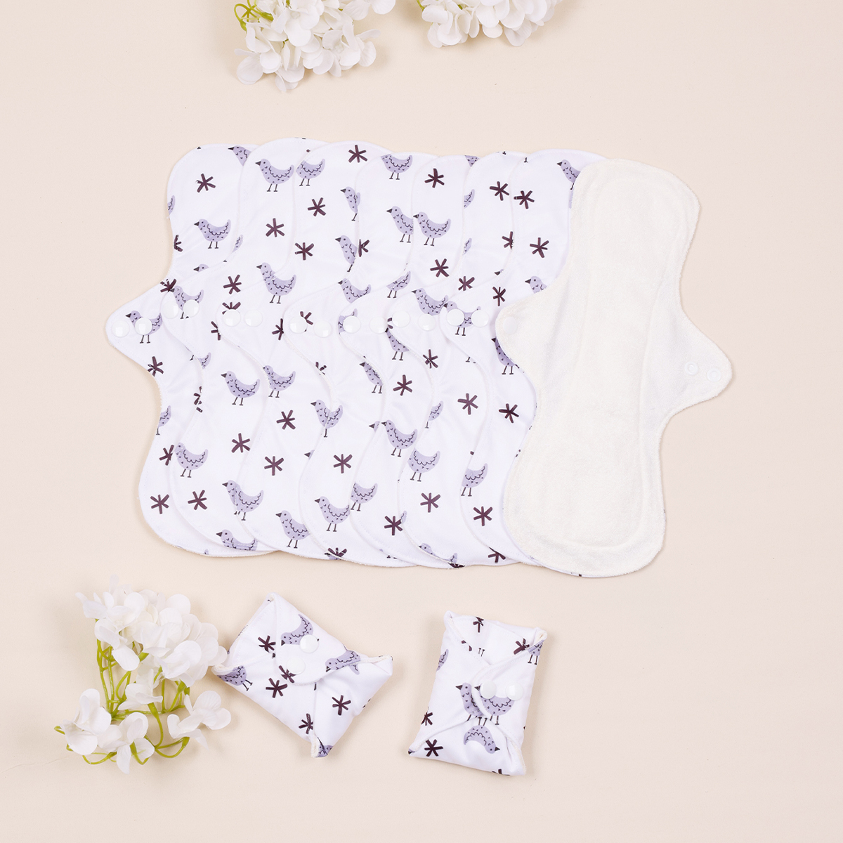 Compresas menstruales reutilizables para mujeres grandes, compresas sanitarias gruesas, lavables, altamente absorbentes, gruesas, pesadas, 10 unids/set