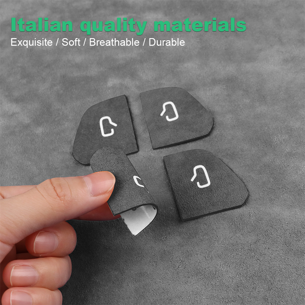 Cubierta embellecedora de parche para interruptor de puerta de gamuza superior italiana para Tesla Model 3 Highland 2024 Model Y Juniper 2025, accesorios de decoración para coche