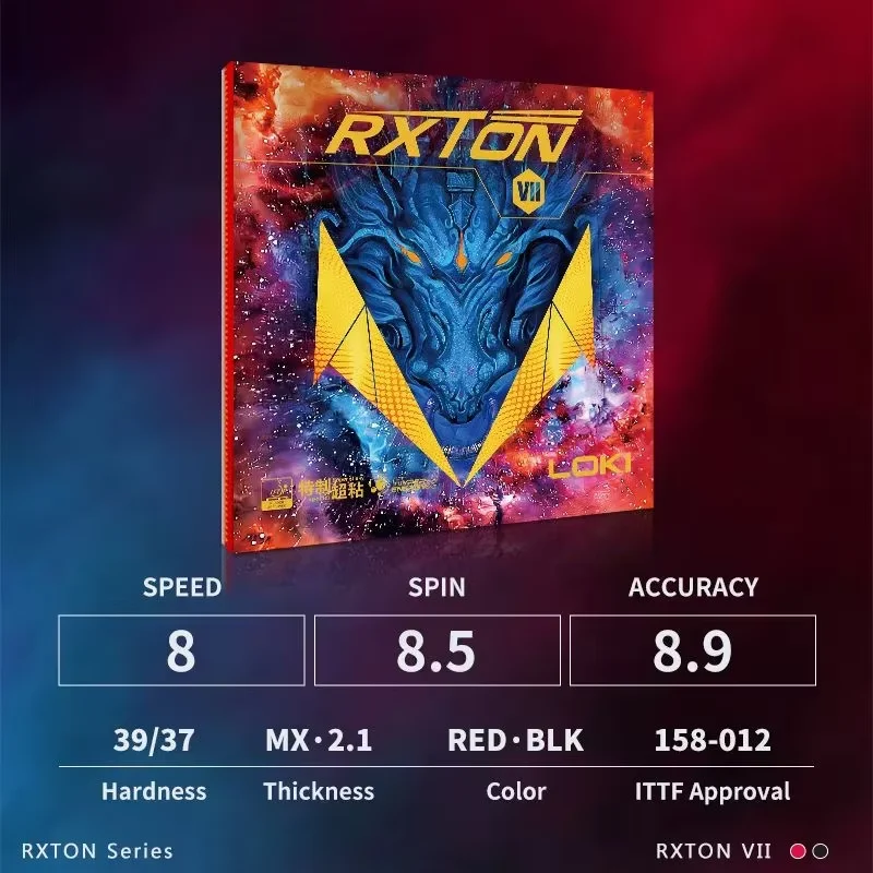 オリジナル LOKI RXTON 7 卓球ラバー夕食粘着ピンポンラバーシート高密度崑崙スポンジ RXTON VII ラバー