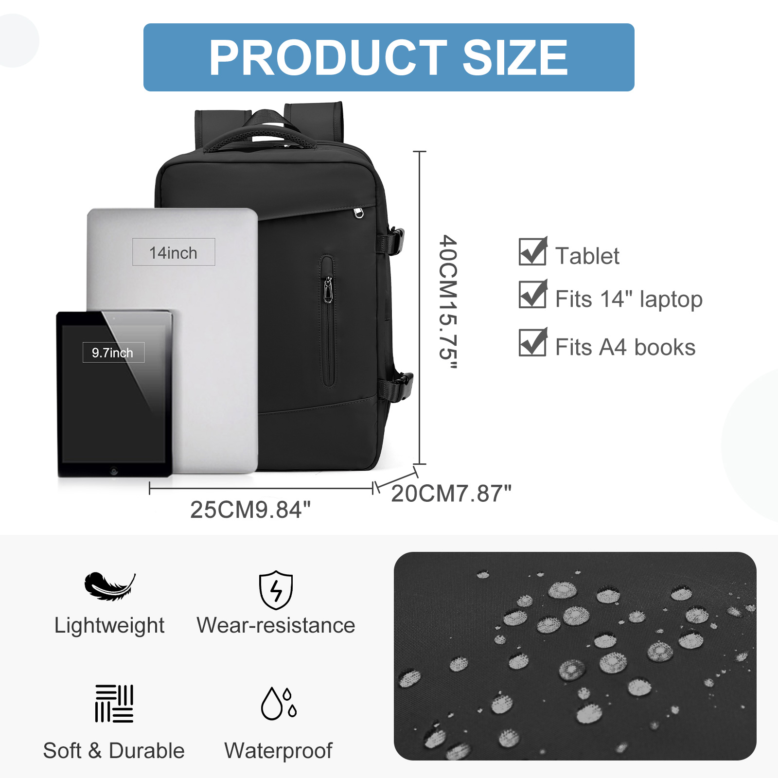 Rucksack für Männer, multifunktionaler Notebook-Rucksack, Verpackungswürfel, Damen-Rucksack, Ryanair, 40 x 20 x 25, Handgepäck, Freizeit-Laptop-Pack