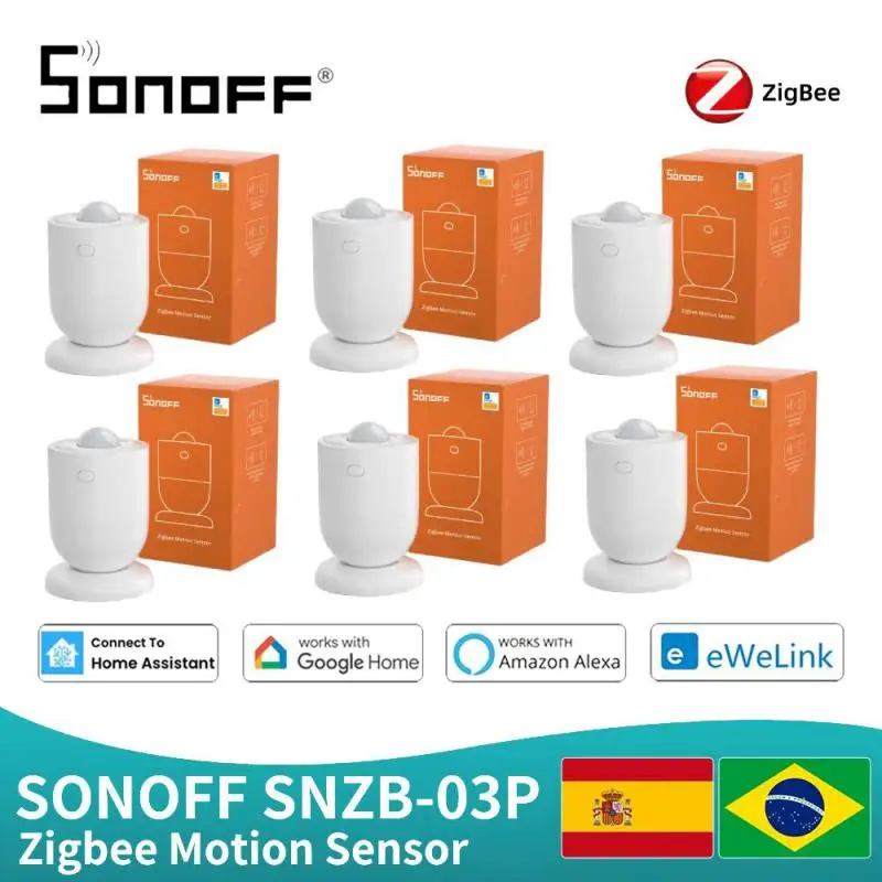 SONOFF-Sensor de movimiento Zigbee Pir SNZB-03P, detección más rápida de 5 segundos, Sensor de presencia de seguridad para el hogar inteligente, funciona con Alexa y Google mqtt