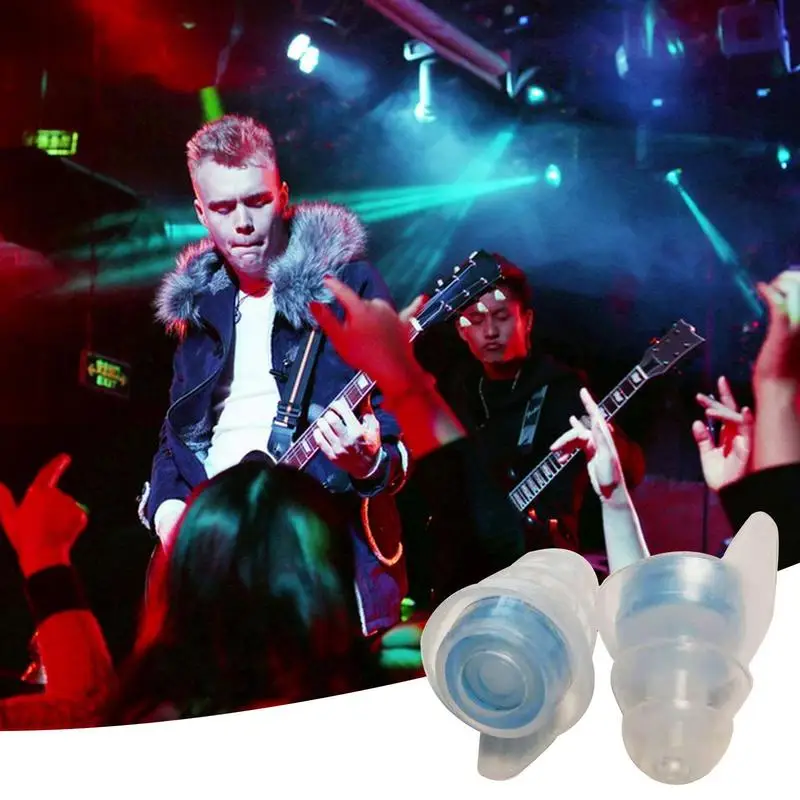 ซิลิโคนซิลิโคน1คู่ปลั๊กอุดหูหู Reusable Professional เพลงที่อุดหูลดเสียงสำหรับ Sleep DJ Bar สปอร์ต