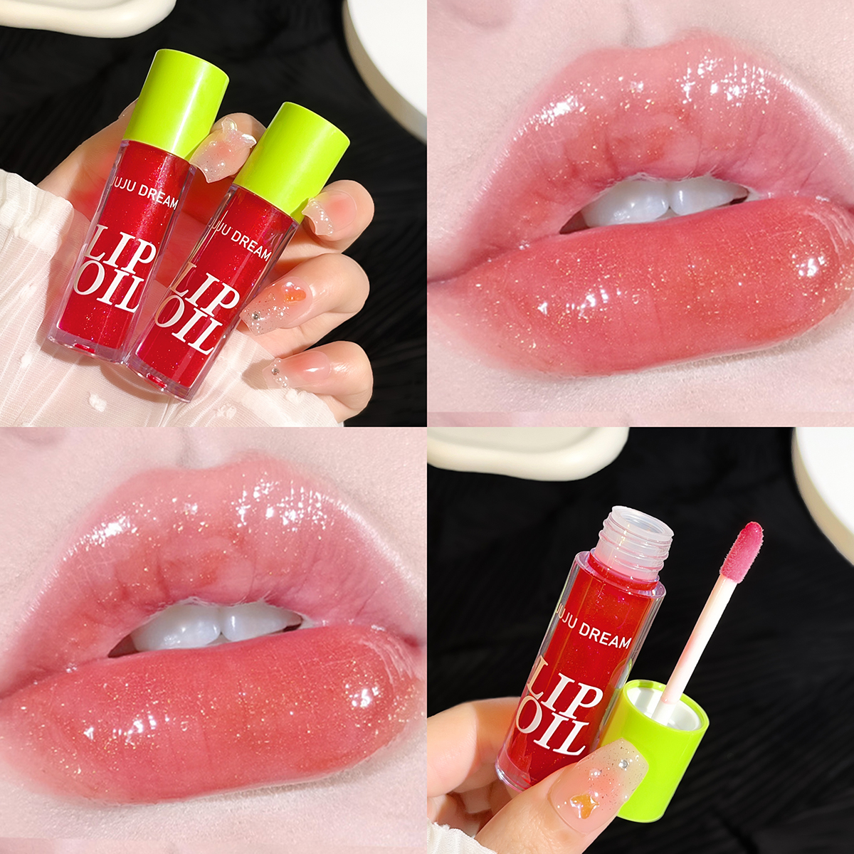 Candy-Colored Jelly Lip Oil with Glossy, Hydrating, Glass-Like Finish for Plump, Lush Lips; Lip Gloss for Layering