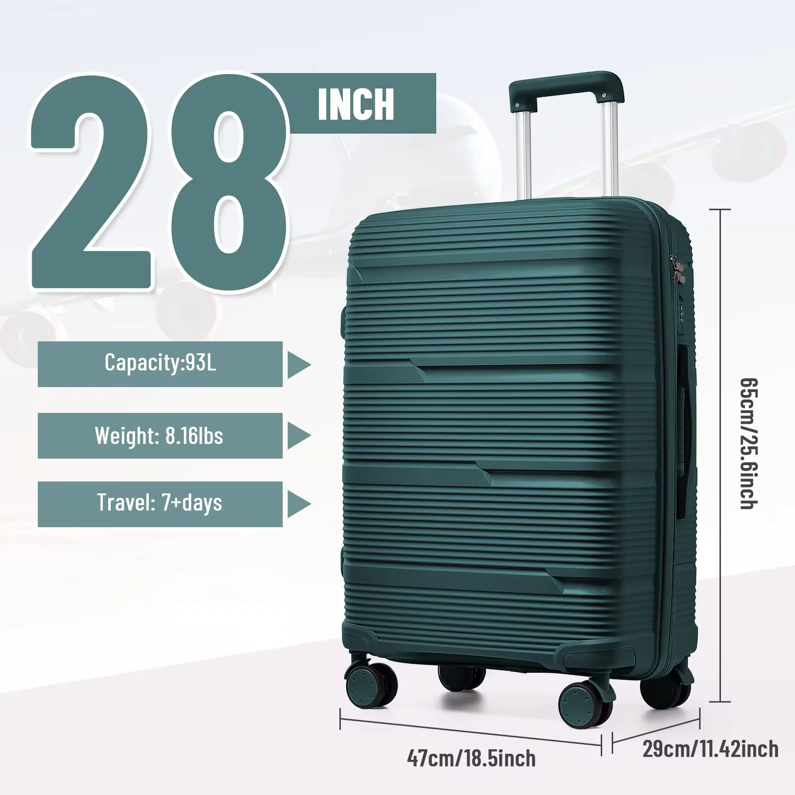 2024 Neues Design Reisekoffer Rollend, Damen Herren Handgepäck Reise Trolley 20 Zoll, Boarding Cabin Gepäck Koffer 24 28''
