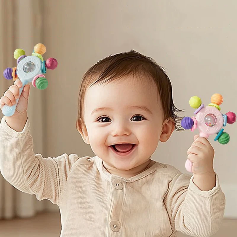 Juguetes Montessori para bebés de 0 a 12 meses, juguetes para el desarrollo del bebé, sonajeros, mordedores, pelota de actividades de agarre, juguetes sensoriales para bebés