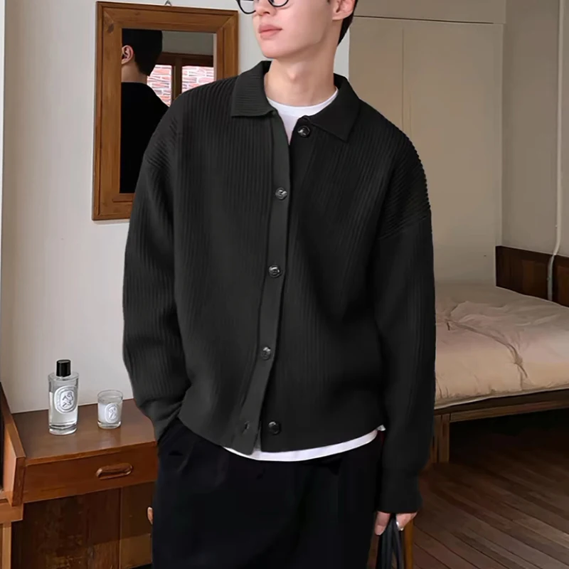 Männer Mode Täglichen Outer Strickjacke Herbst Winter Koreanische Casual Langarm Pullover Baggy Verdicken Thermische Gestrickte Pullover Männlich