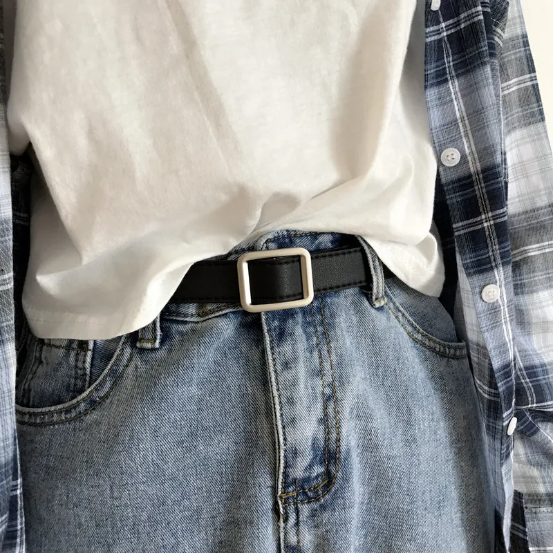 PU Leder Gürtel Für Frauen Quadratische Schnalle Pin Schnalle Jeans Schwarz Gürtel Chic Luxus Marke Damen Vintage Strap Weiblichen Bund