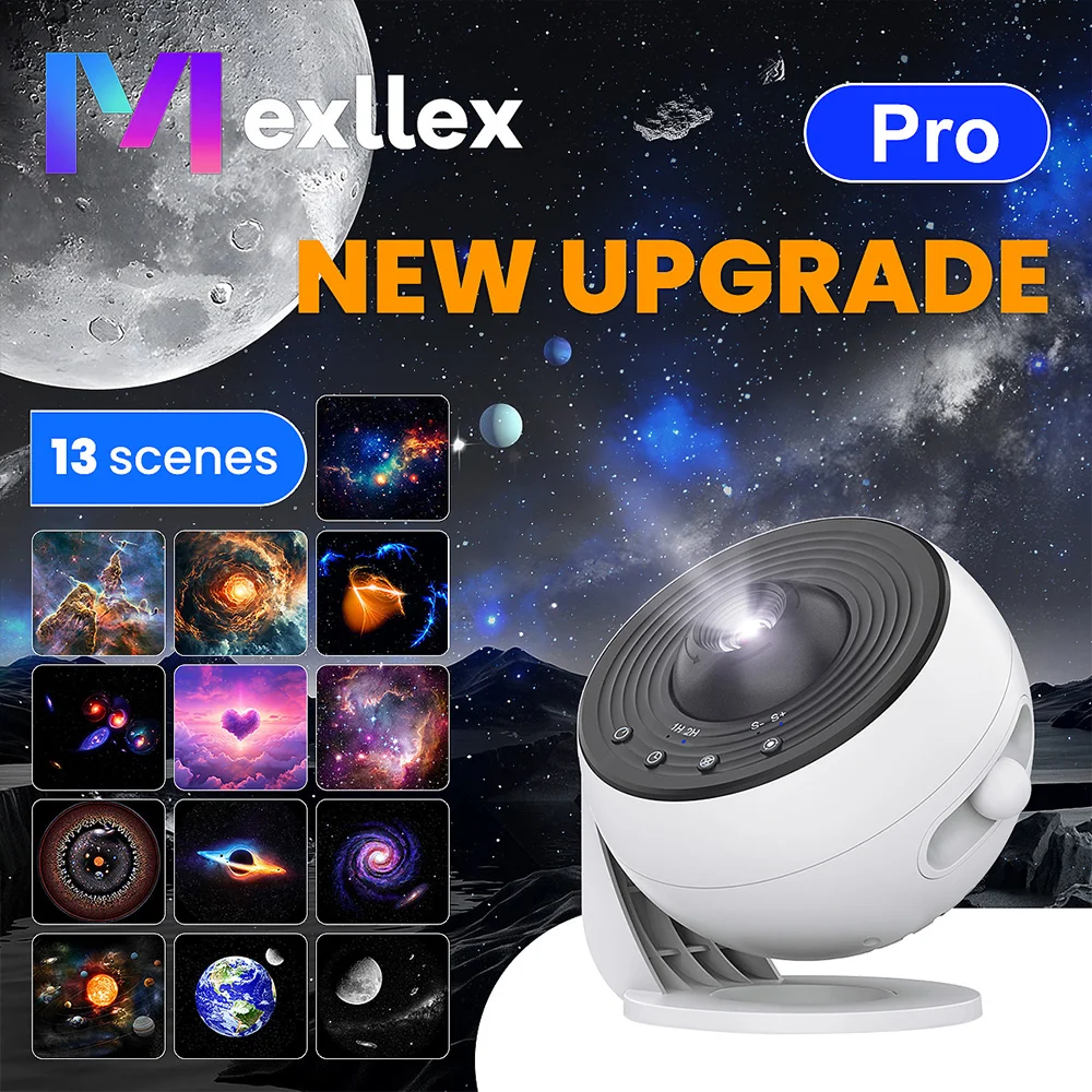 Ulepsz 13 w 1 Starry Sky 4K HD Planetarium Galaxy Projector PRO Lampa, timer, Nebula Night Light do sypialni Prezent, impreza domowa