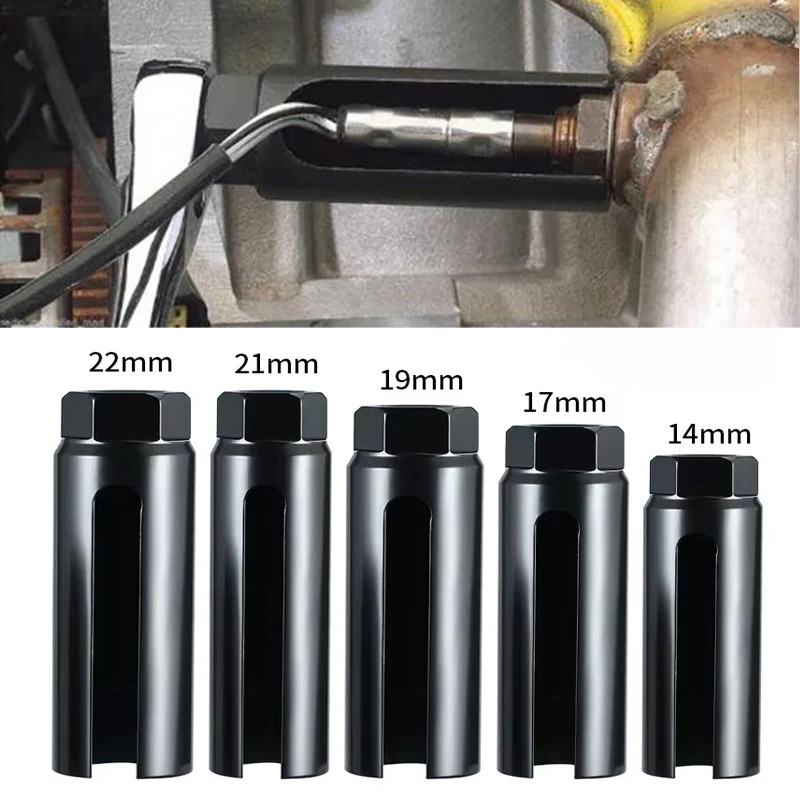 Manga del Sensor de oxígeno de boca estrecha estilo europeo 22mm 1/2 "llave de tubo de accionamiento de detección de oxígeno herramientas de coche piezas automotrices negras