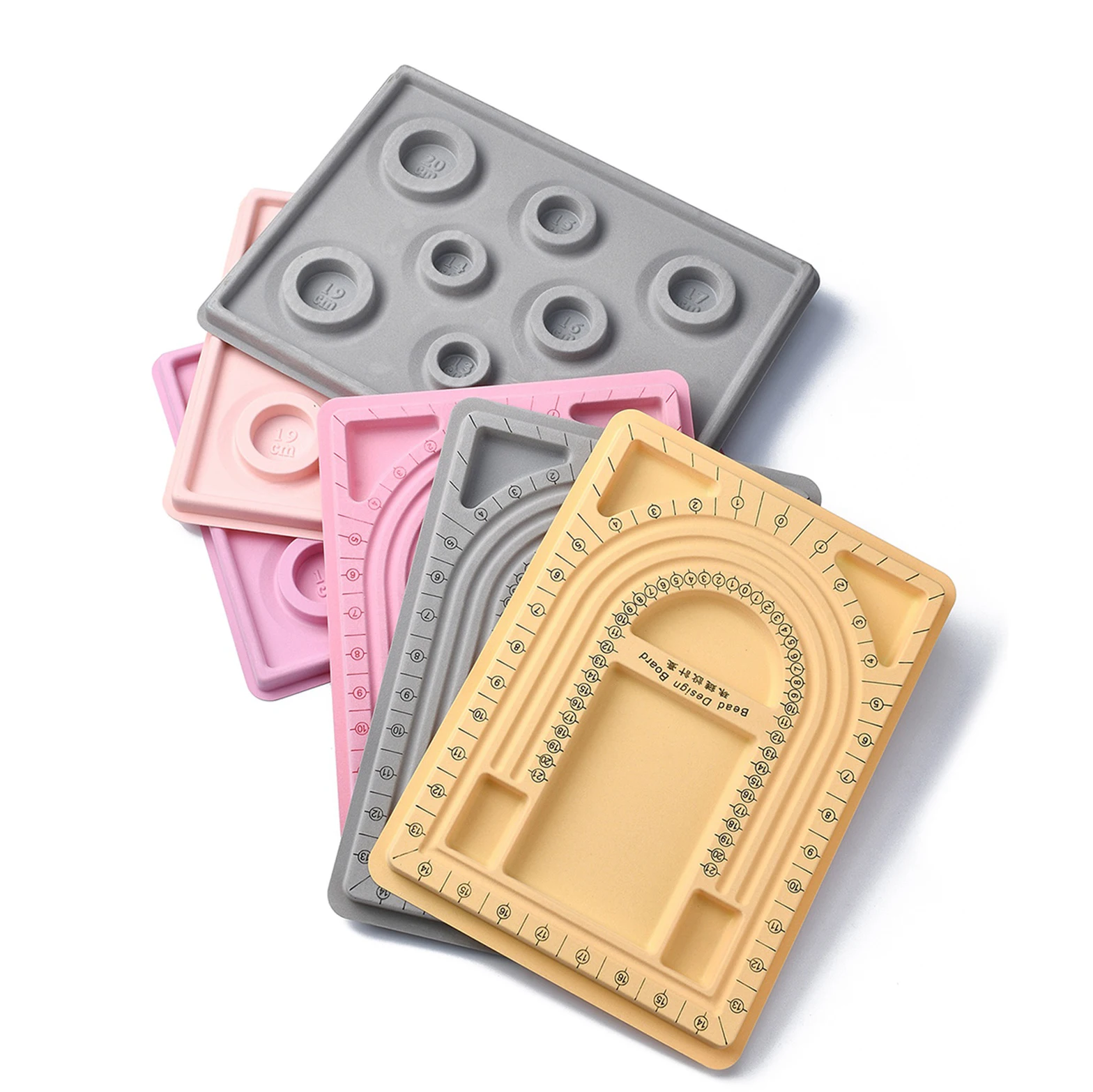 1 PC 8 Sizes Plastic Rectangle Bracelet Design Board, Plastic Bead Design Boards For DIY Beading Tool