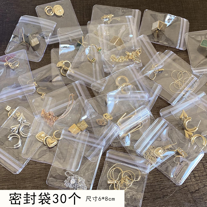 10/100pcs Thicken PVC Jewelry Package Bags Transparent Anti-Oxidation Organizer Display Packaging Storage Self Sealing Pouches