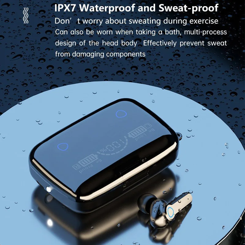 M19 Bluetooth Wireless Headset 5.3 Bluetooth Earphones IPX5 Waterproof Headsets with Mic HiFi Stereo Music Earbuds for All Phone