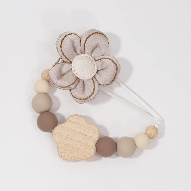 Custom Name Wooden Personalized Baby Pacifier Chain Silicone Bead Dummy Nipple Holder Guard Teether Pendant  Newborn Gift Stuff