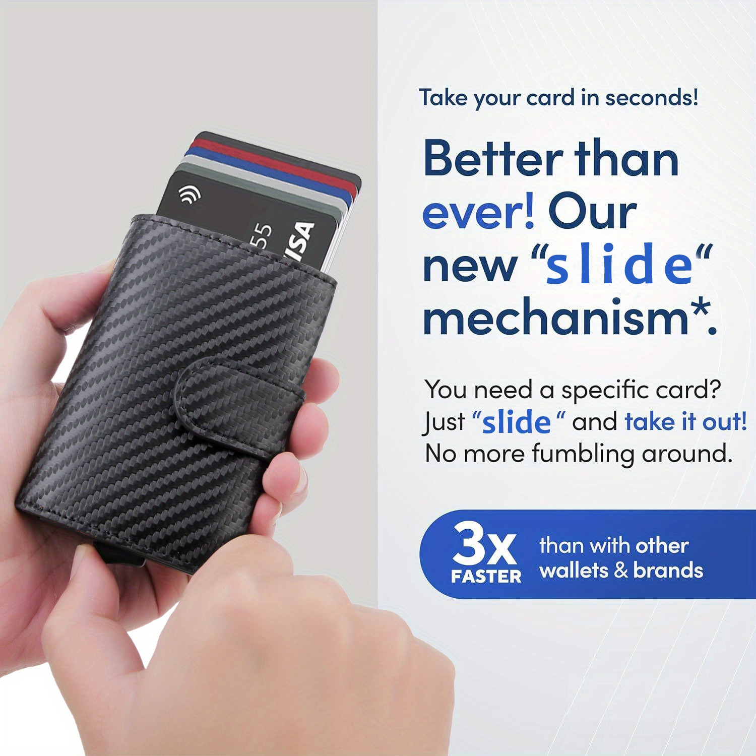 Rfid Microfiber Leather Men Wallets Short Leather Wallets Carbon Fiber Slim Card Holder Wallet Black Minimalist Wallet for Men