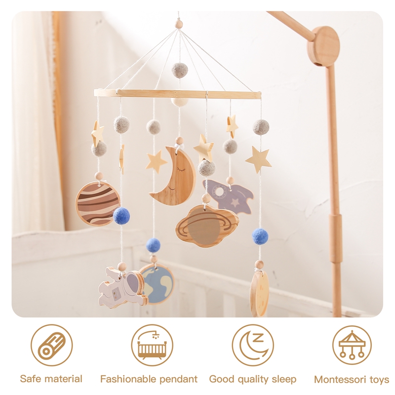 Baby Bed Bell ไม้มือถือเด็กวัยหัดเดิน Rattles ของเล่น Crib Bell Rattles Boho สไตล์เด็กของเล่นดนตรี 0-12 เดือนสําหรับทารกแรกเกิดของขวัญ