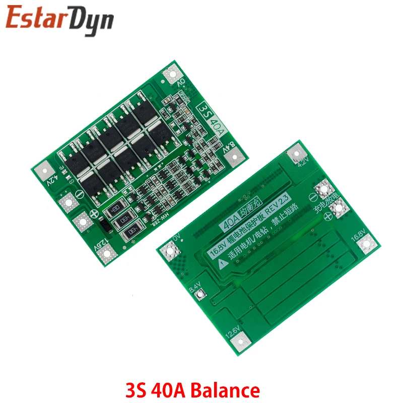 2S 3S 4S 5S 리튬 이온 리튬 배터리 18650 충전기 BMS 20A 25A 30A 40A 60A 100A 드릴 모터 용 밸런스 보호 보드