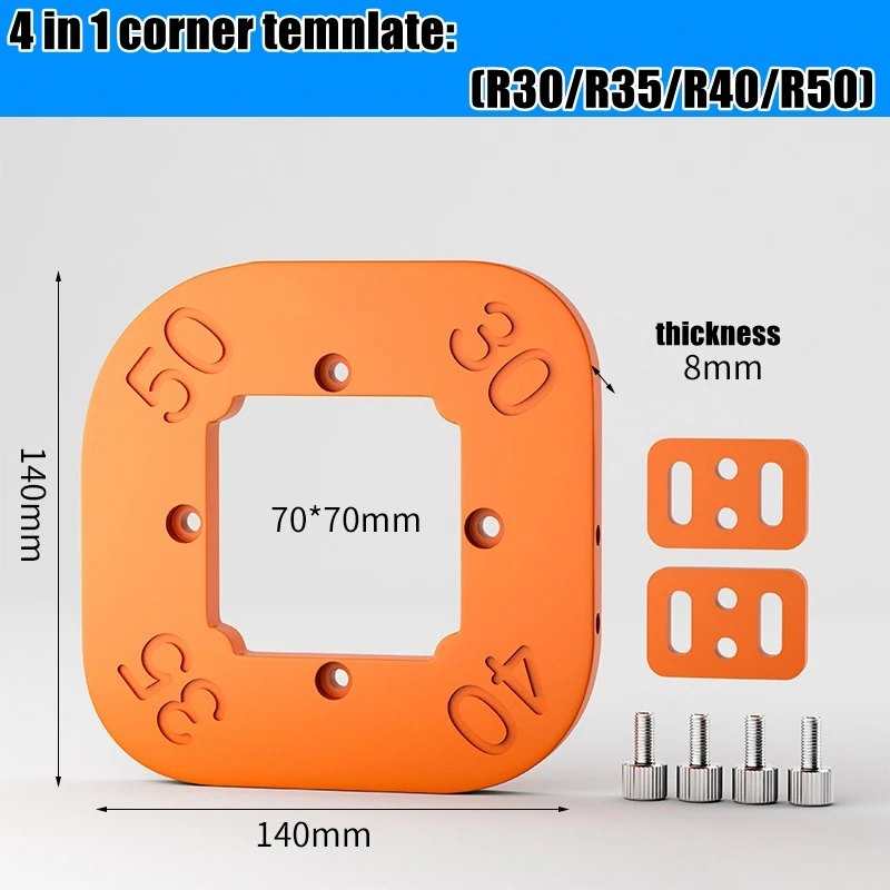 ไม้ Router มุมรัศมีแม่แบบ Jig R10 to R50 Routing มุมโค้งมิลลิ่งวงกลม Radian ความแข็ง ABS เครื่องมือ