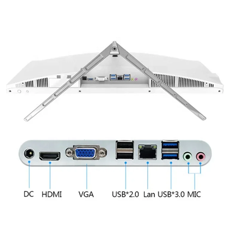 OEM 23.8inch Gaming PC All in One AIO Core i7 12700H 16GB RAM 512GB SSD Full Setup All in One Desktop Computers with UPS Battery