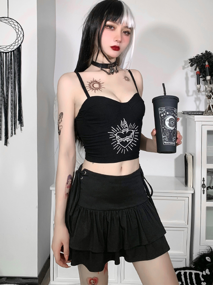 AltGoth Streetwear Mall Goth Rok Vrouwen Harajuku Y2k E-meisje Hoge Taille Bandage Mini Rok Dark Gothic Punk Emo Alt Club Wear