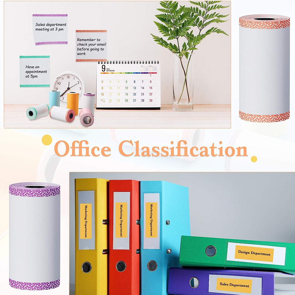Mini papel de impressora, papel térmico, adesivos imprimíveis para impressoras térmicas de bolso