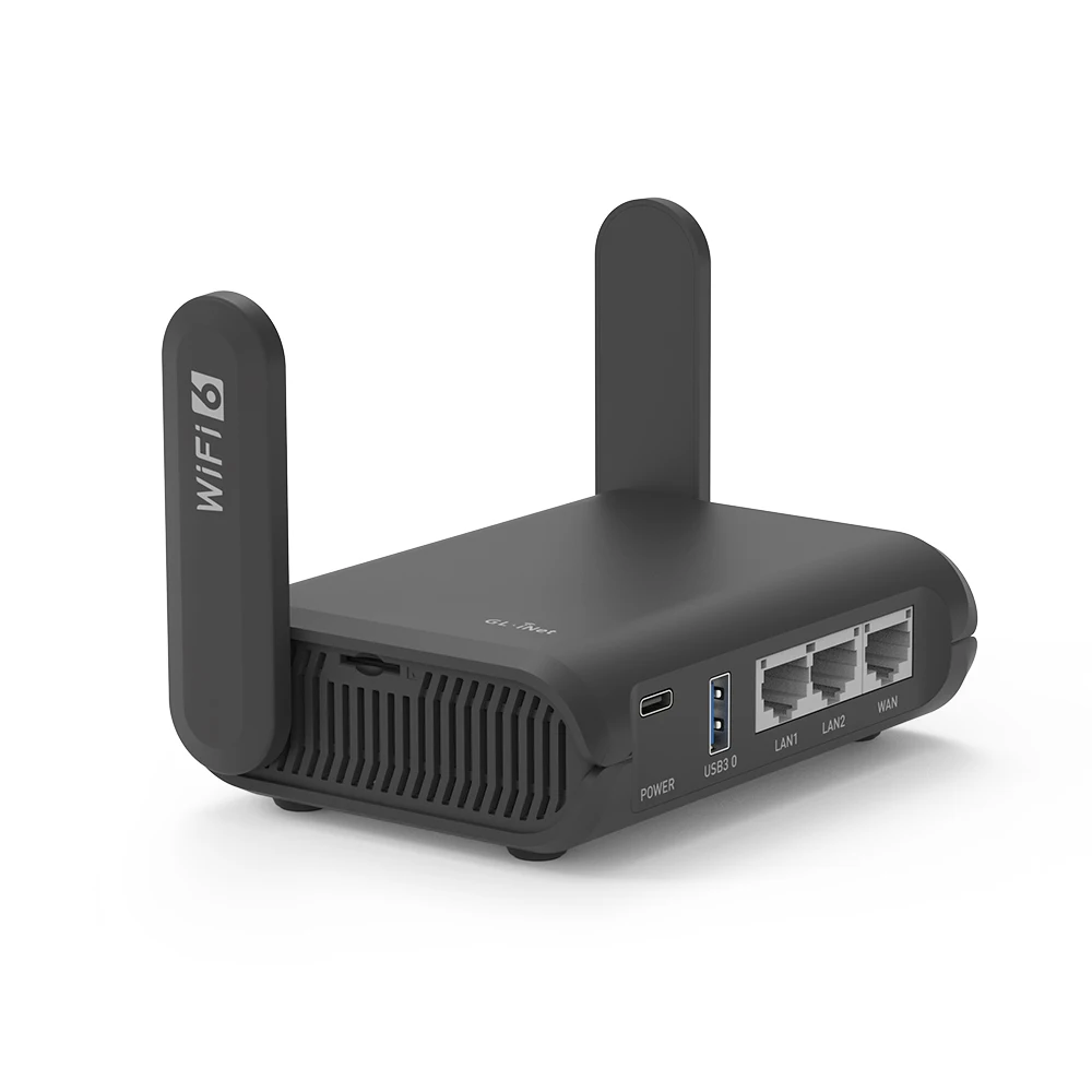 GL.iNet GL-AXT1800 (Slate AX) Enrutador de viaje Wi-Fi de 6 Gigabit, Client&Server, OpenWrt, Adguard Home, Control Parental