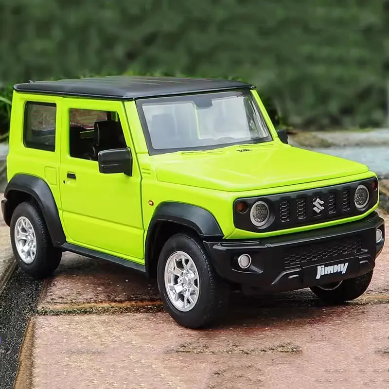 SUZUKI Jimny-modelo de coche de juguete para adultos, fundición a presión de aleación con sonido, luz, función extraíble, modelos de vehículos, regalos coleccionables, 1/24