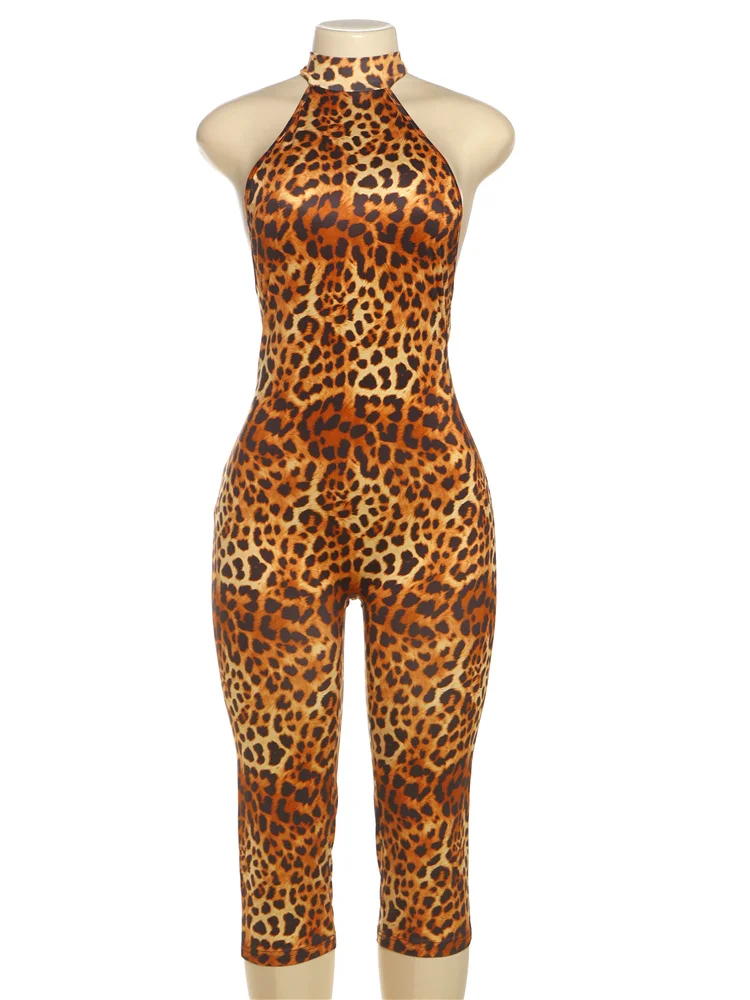 Nibber, tendência de verão, macacão sem costas, bandagem de leopardo, com estampa de leopardo, sexy, hipster, atividade, exercícios