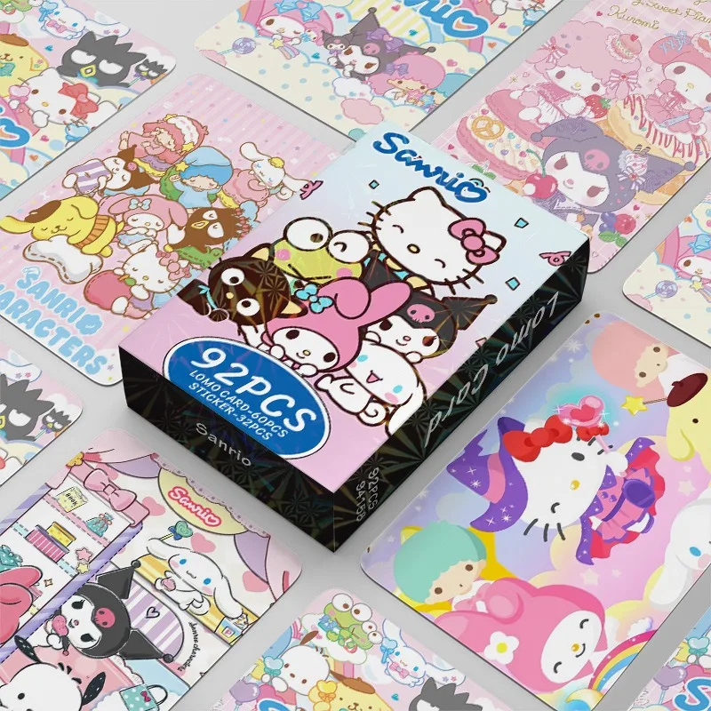 Disney Peripheral Essential 92 Stück Sanrio Kleine Karte Cartoon Periphere Grußkarte Handbuch Aufkleber Ins Wind 3-Zoll Kleine Karte