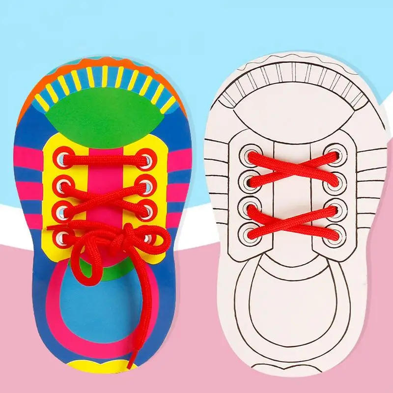 Tying Shoelaces Practice toys for child Learn To Tie Shoelaces Fine Motor Toy Learn To Tie Shoe For Kid Shoelace Threading Teach