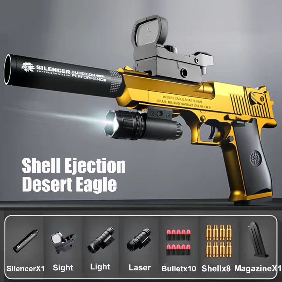 Shell Ejection Desert Eagle G17 Soft Bullet Toy Gun Airsoft Pistol Foam Launcher für Kinder Jungen Geschenk CS Shooting Games Waffen