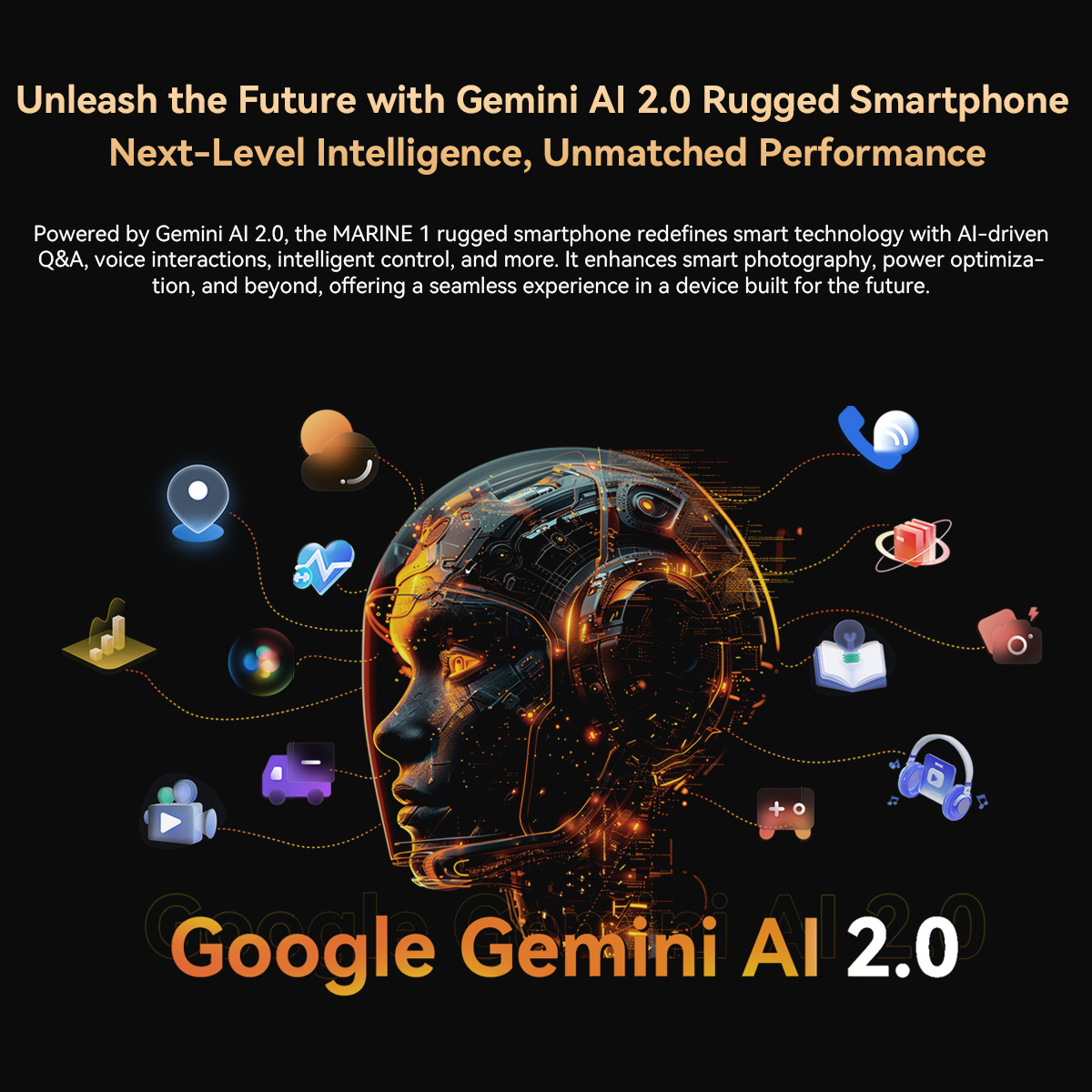 Oscal MARINE 1 Rugged Phone 6.56 inch HD+ 90Hz Display Ultra-thin Gemini Al 2.0 Android 15 5100mAh IP68 Cellphone