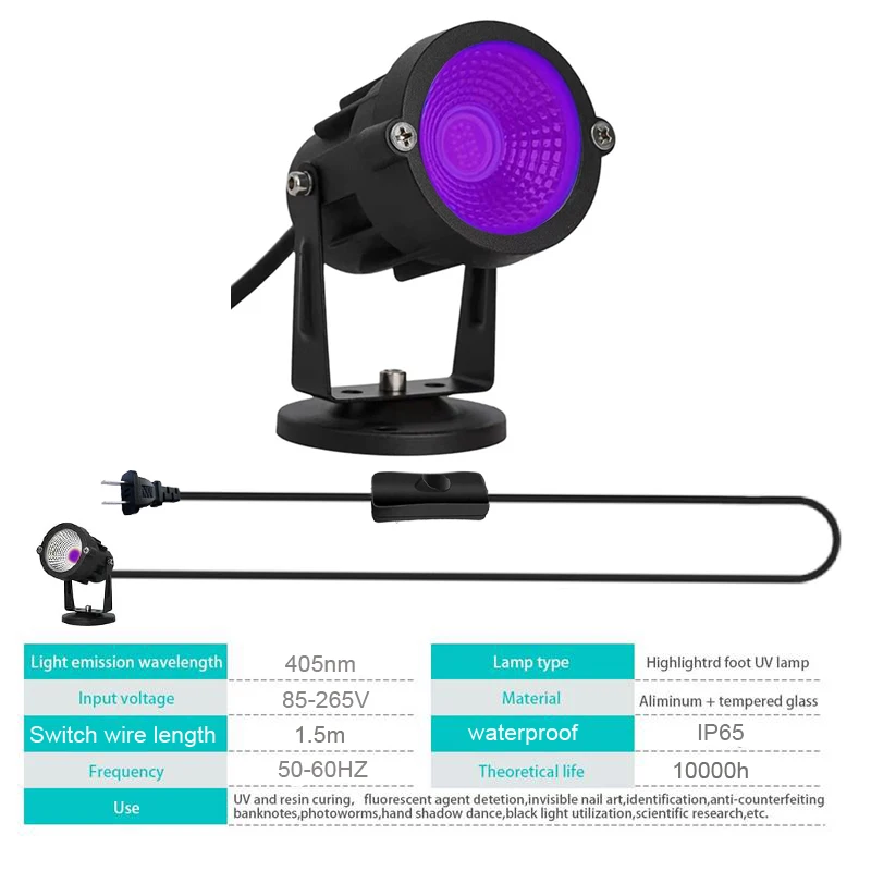Luz de curado de resina UV para impresora 3D SLA/DLP/LCD, solidifica resina fotosensible, luz LED UV de 405nm con enchufe UE EE. UU., curado DIY