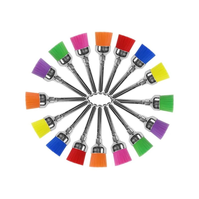 20pcs ทันตกรรมแปรงขัดไนลอนชามรูปร่างที่มีสีสันทันตกรรม Prophy แปรง Prophylaxis แปรงสําหรับ Contra-Angle Handpiece