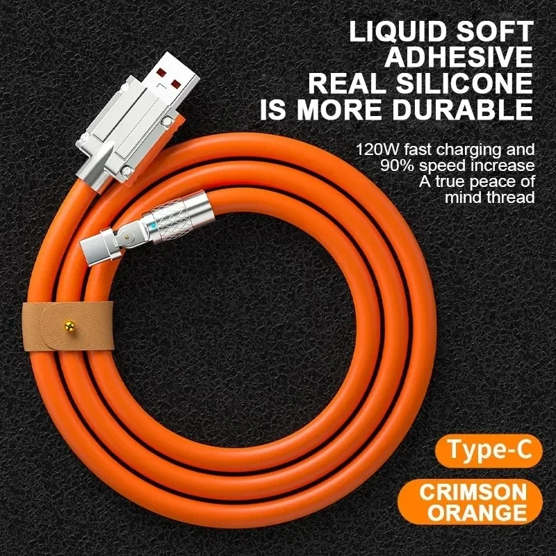 120 ワット 7A 高速充電 USB タイプ C ケーブル 180 度回転エルボケーブルゲーム用 Xiaomi Redmi 名誉電話充電器 USB C ケーブル