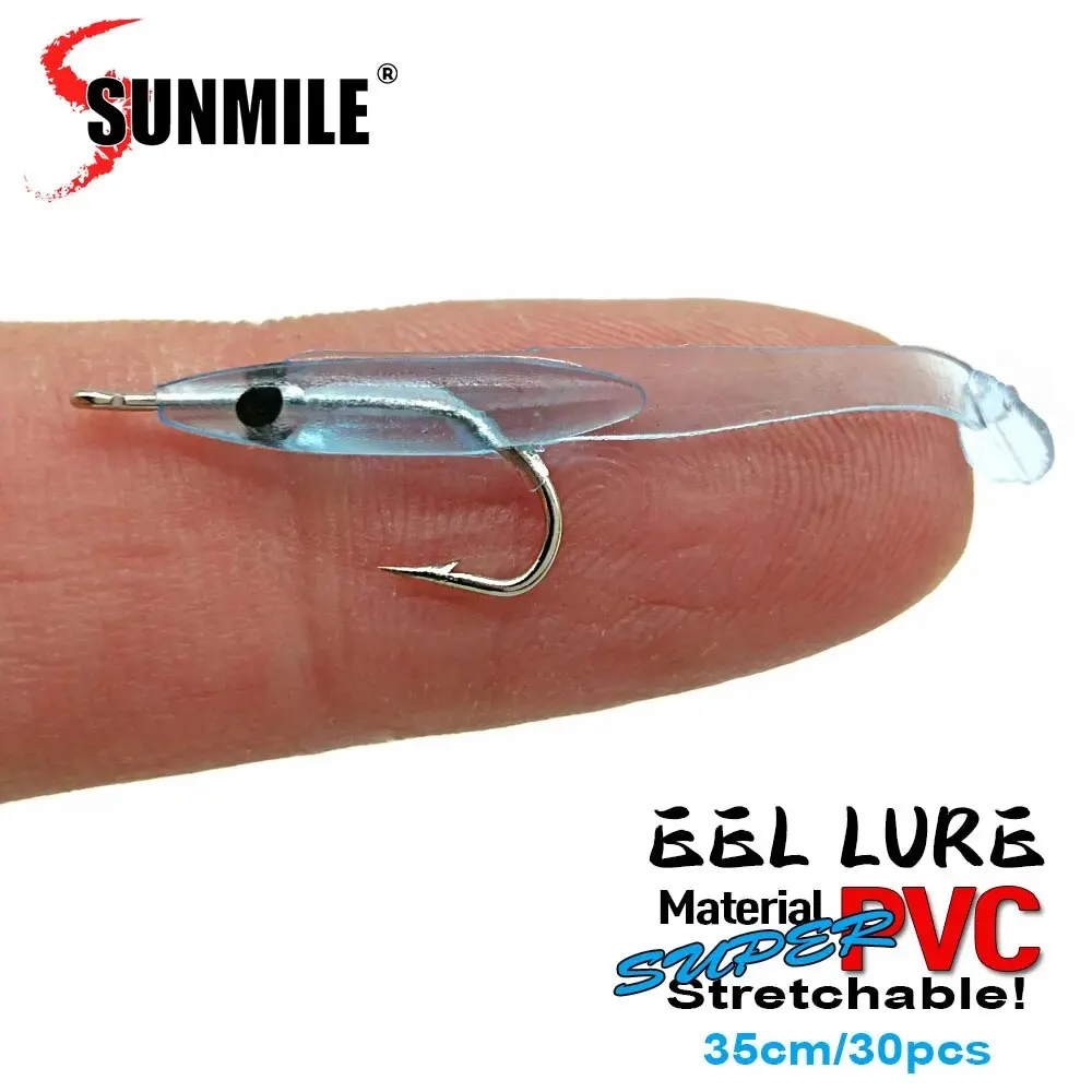 SUNMILE 30pcs Anguilha Isca de pesca macia 35mm PescaTackle Wobblers Iscas de peixe Carpa Leurre Souple Iscas macias