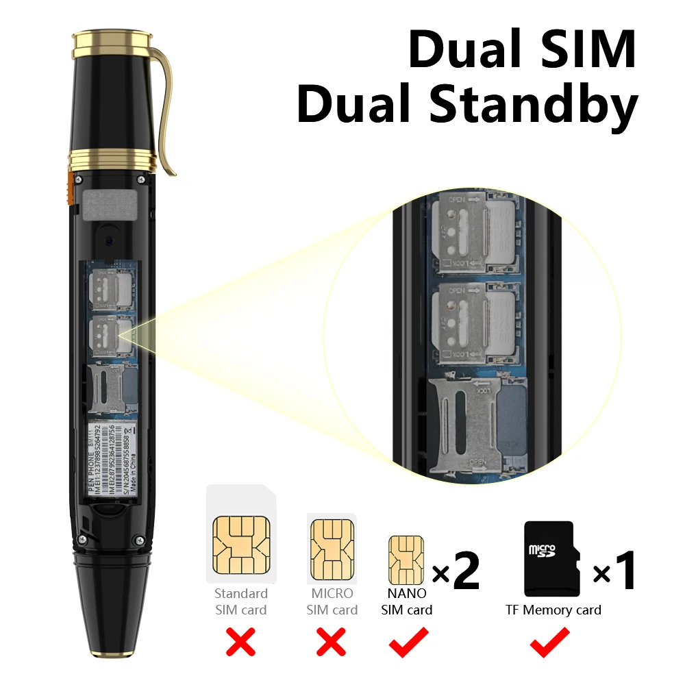 SERVO K07 Plus Điện Thoại Di Động Mini Bút Dual SIM Camera Quạt Trình Quay Số Bluetooth Đài Phát Thanh Đầu Ghi Magic Thoại ĐTDĐ Chờ Lâu thời Gian