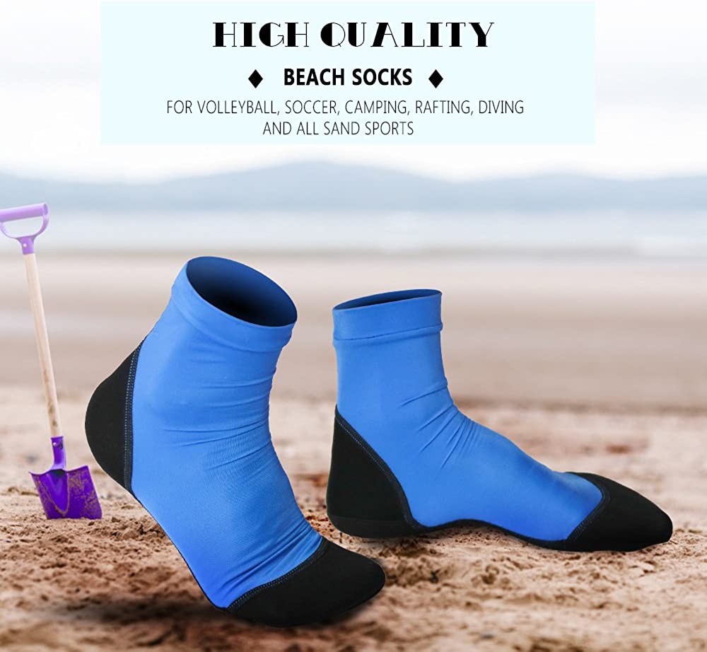 Meias de neoprene para areia, praia, vôlei, futebol, parte superior fina de poliéster, 1.5mm, solas de neoprene, proteção solar, sapatos de água