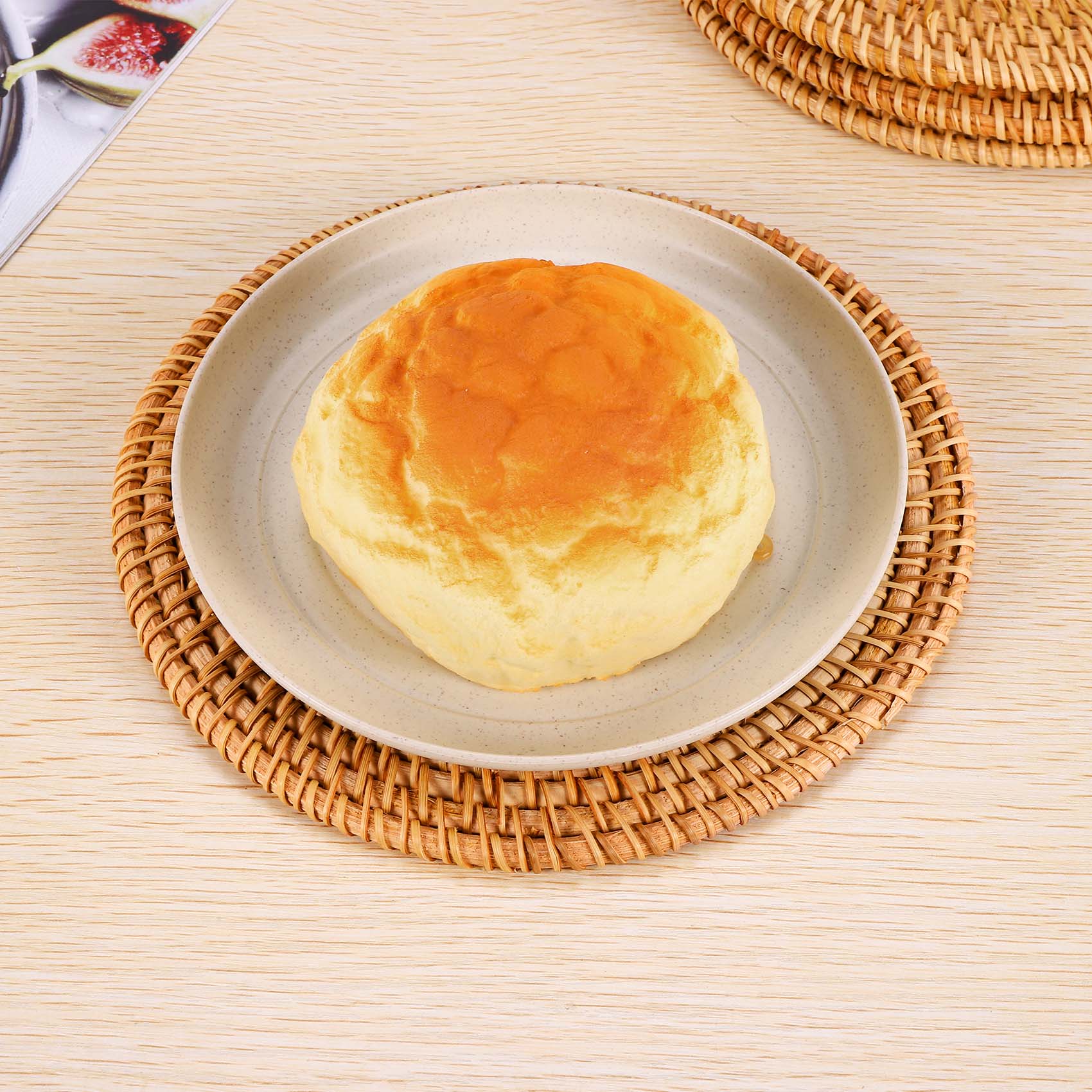 ホットディッシュ用籐トリベット、テーブル用ポットホルダー、キッチン用ヒートマット、断熱ホットパッド、4個