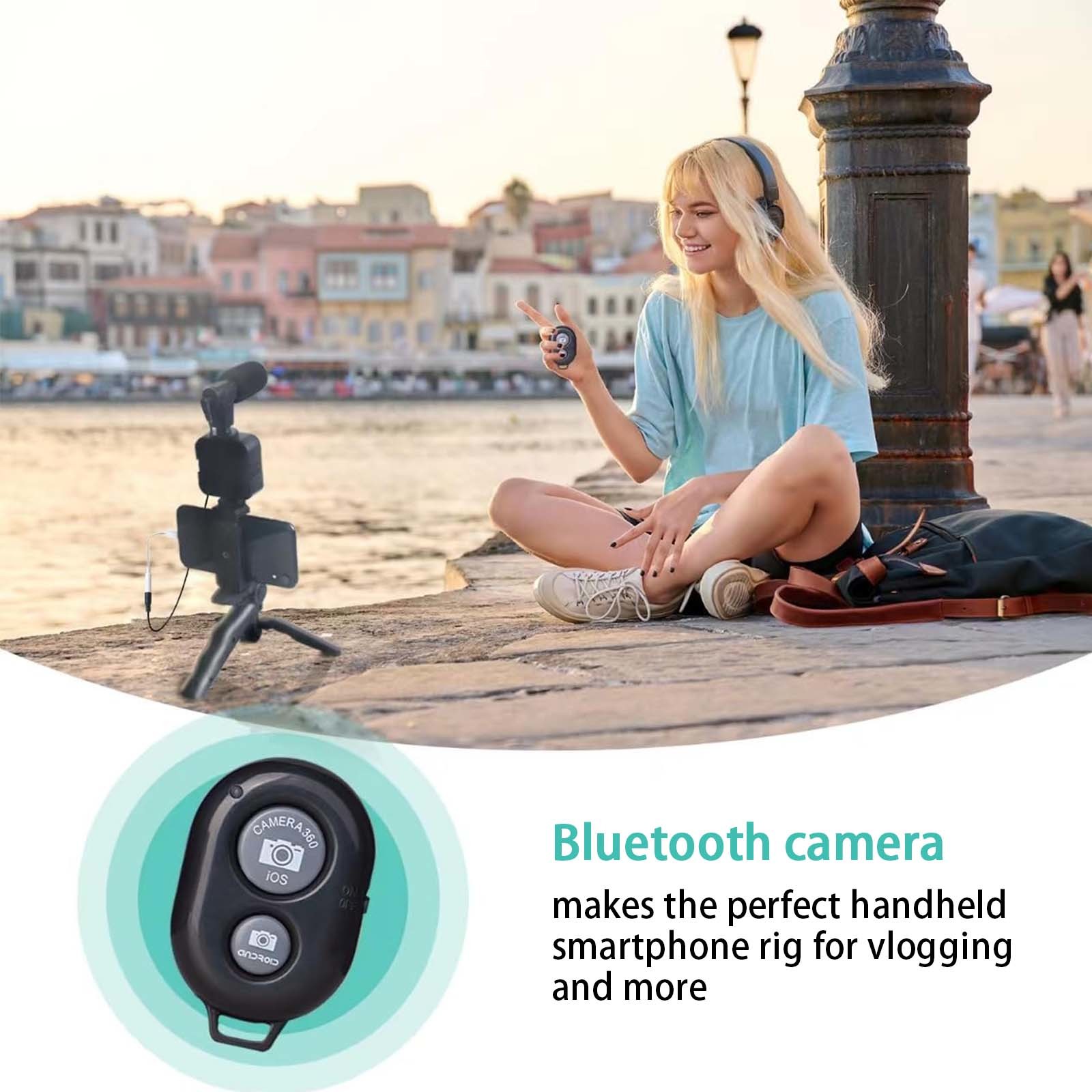 Kit de Vlogging para teléfono inteligente para iPhone Android con trípode Mini micrófono Starter Vlog kit para TikTok transmisión en vivo vídeo YouTube