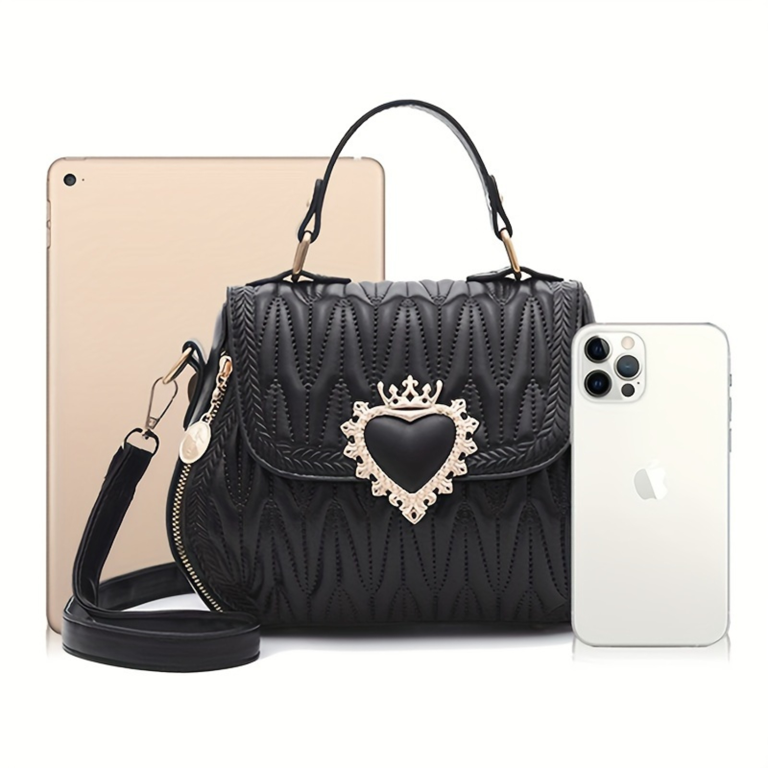 Bolsa crossbody acolchoada, bolsa de ombro, bolsa e bolsa casual feminina