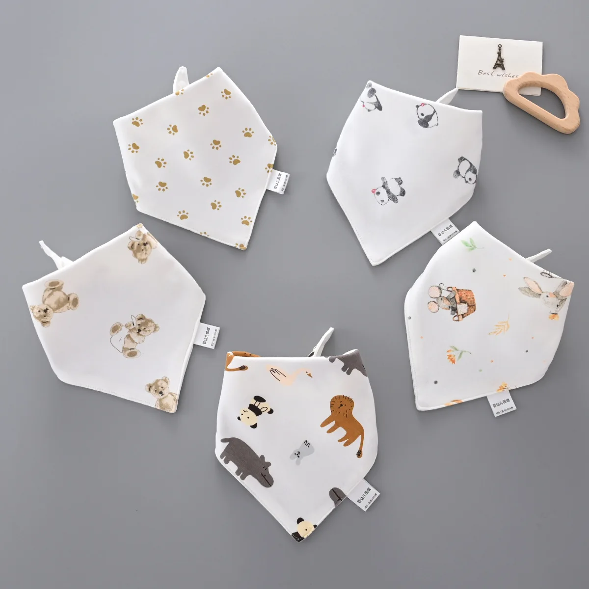5 teile/los Baby Lätzchen Baumwolle Speichel Handtuch Dreieck Schal Neugeborenen Doppel Schicht Spucktücher Bandana Baby Zubehör Neugeborenen