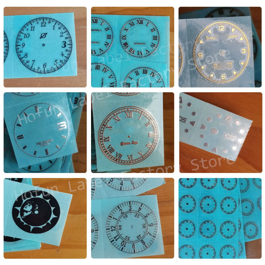 custom watch logo transfer silver metal dial sticker small gold small label personalized mini 3D DIY name carve flat thin raised