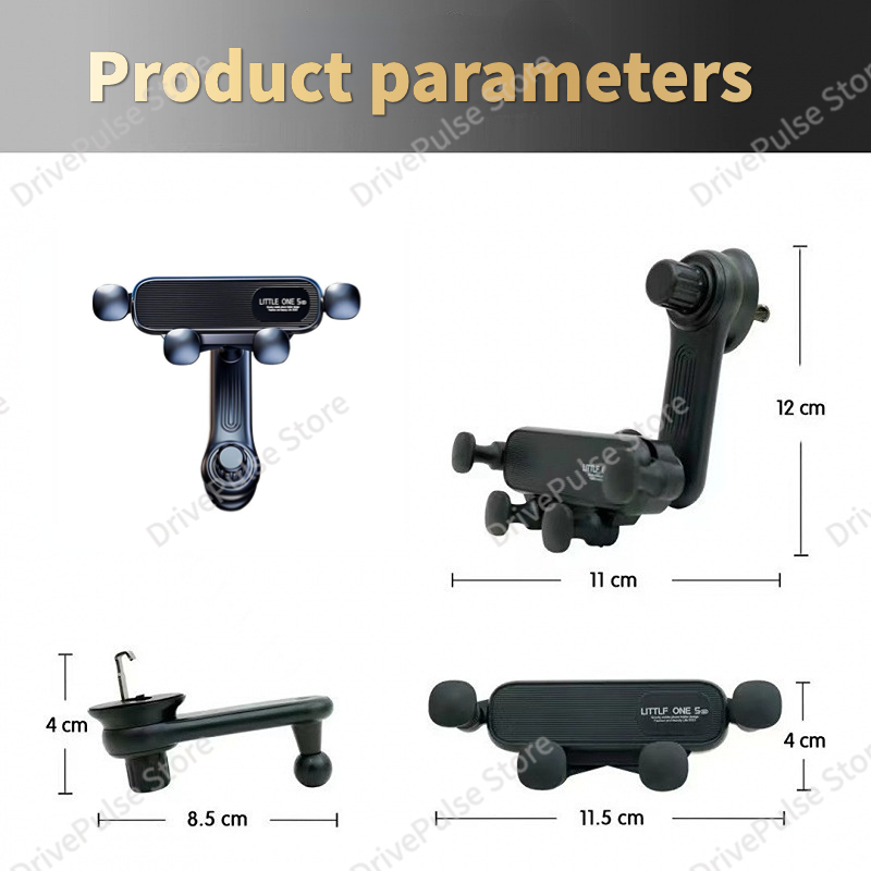 360 °   Suporte giratório para telefone para carro - Suporte de ventilação dobrável por gravidade para iPhone/Android, braço extensível ajustável universal, mãos livres