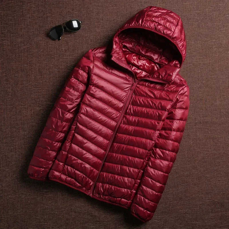 Männer Puffer Jacken Herren koreanische Mode lässig Kapuze ultraleichte packbare Wasser und wind abweisende atmungsaktive Daunen mantel 6 Farben