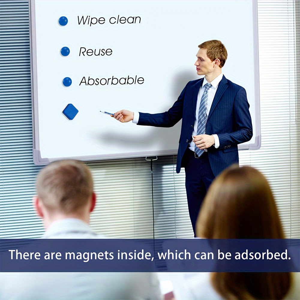 Bunte Whiteboard-Trockengummis – 4 lebendige Farben, Schwammgummi-Radiergummis für den Einsatz im Klassenzimmer, zu Hause und im Büro, Schulbedarf