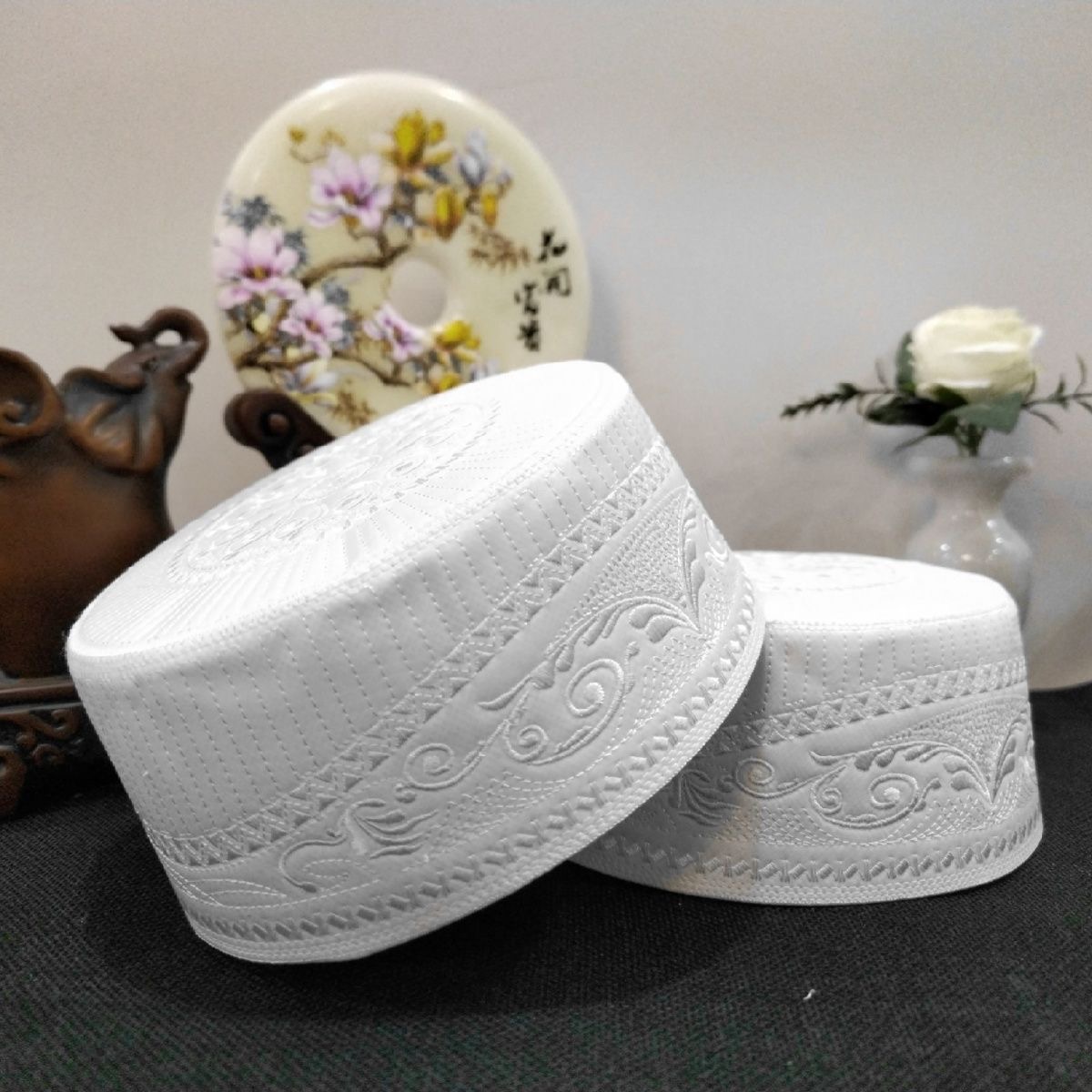 Envío Gratis sombrero musulmán para hombres ropa gorra de oración islámico Taqiyah Kufi productos fiscales Kippa poliéster turco moderno 03100