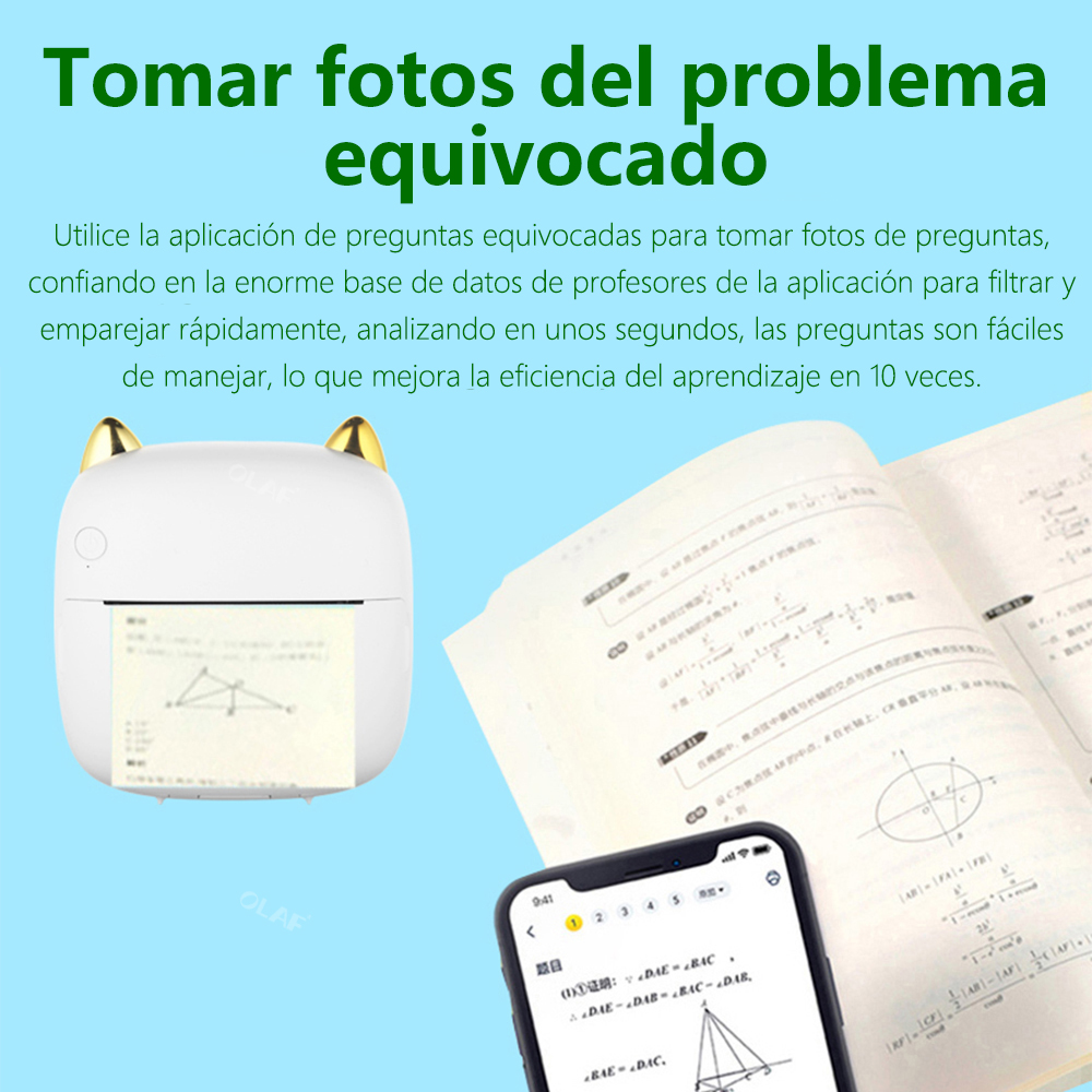 Mini impresora de papel térmico, etiqueta adhesiva colorida, papel autoadhesivo para foto inalámbrica Bluetooth, impresora sin tinta de 57mm