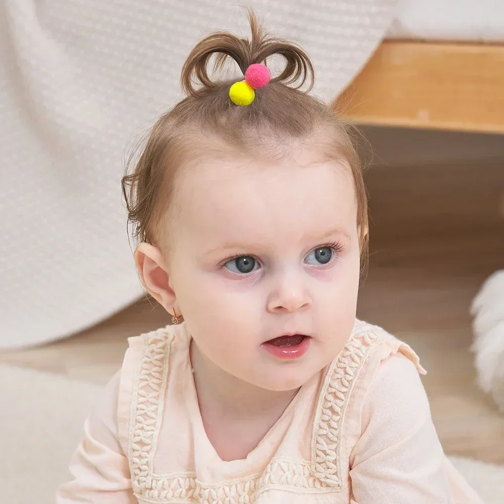 20pcs เด็กผมวงยืดหยุ่นผมสาวตุ๊กตายางสําหรับเด็กขนม Scrunchie ผมคลิปเด็กอุปกรณ์เสริมผม